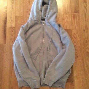 Brandy Melville Light Blue Christy Zip Up Hoodie One Size
